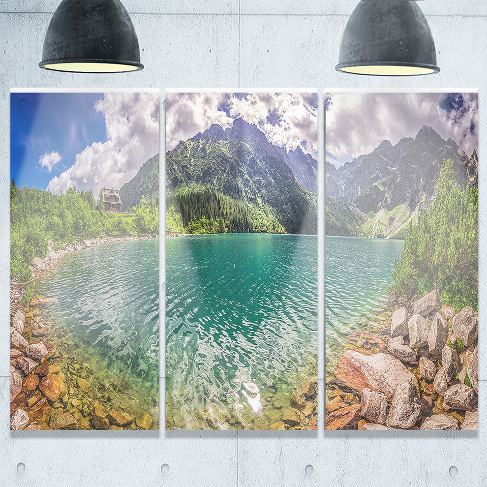 "Amazing Tatra Mountains Lake" Metal Wall Art, 3 Panels, 36"x28"