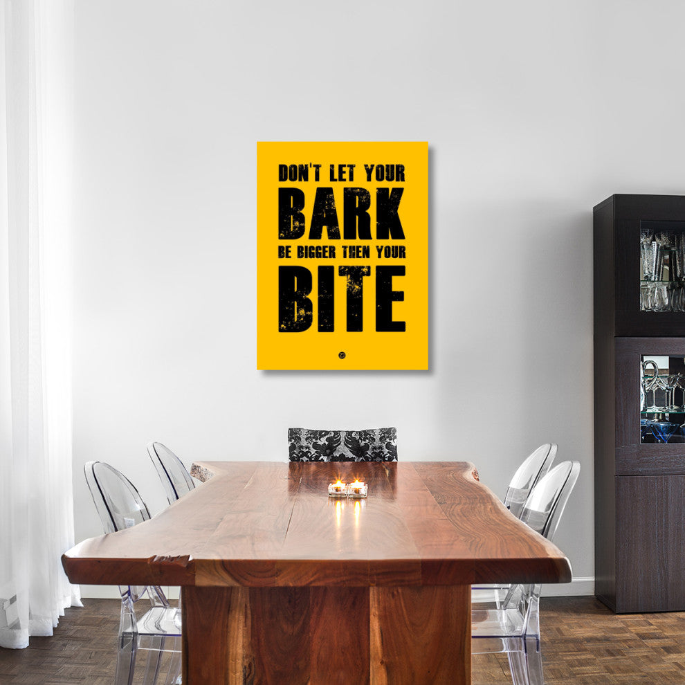 "Bark And Bite Poster Yellow" Fine Art Print