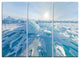 "Blue Ice Hummocks Baikal Panorama" Metal Wall Art, 3 Panels, 36"x28"