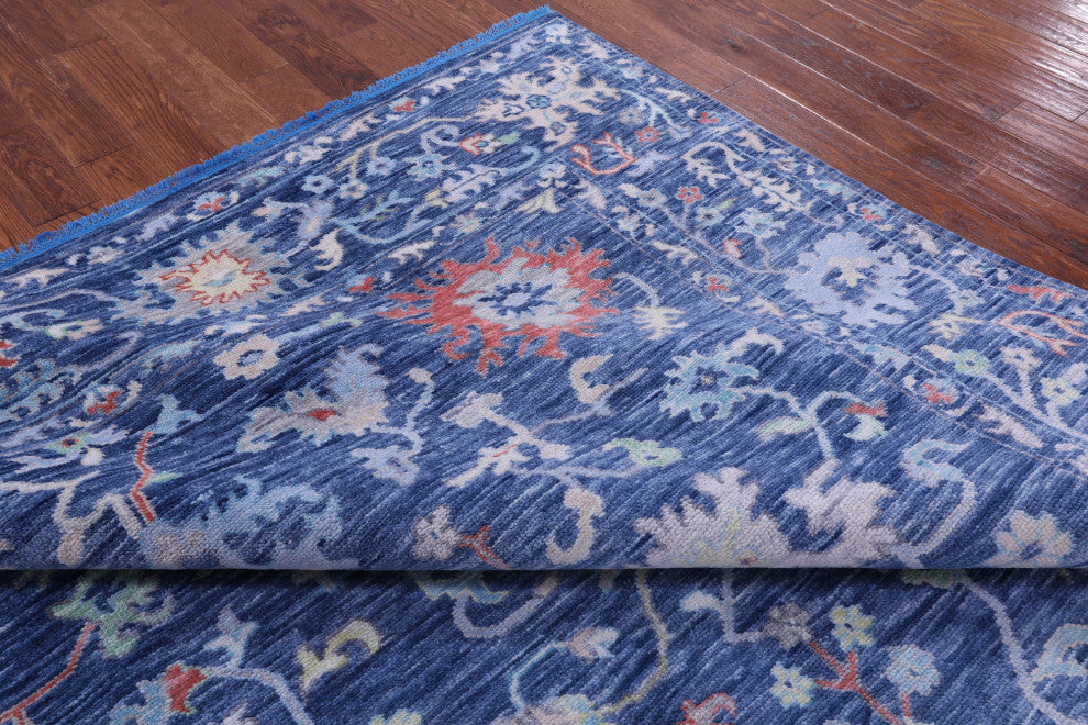 Hand-Knotted Turkish Oushak Wool Rug 9' 4" X 11' 10" - Q13311