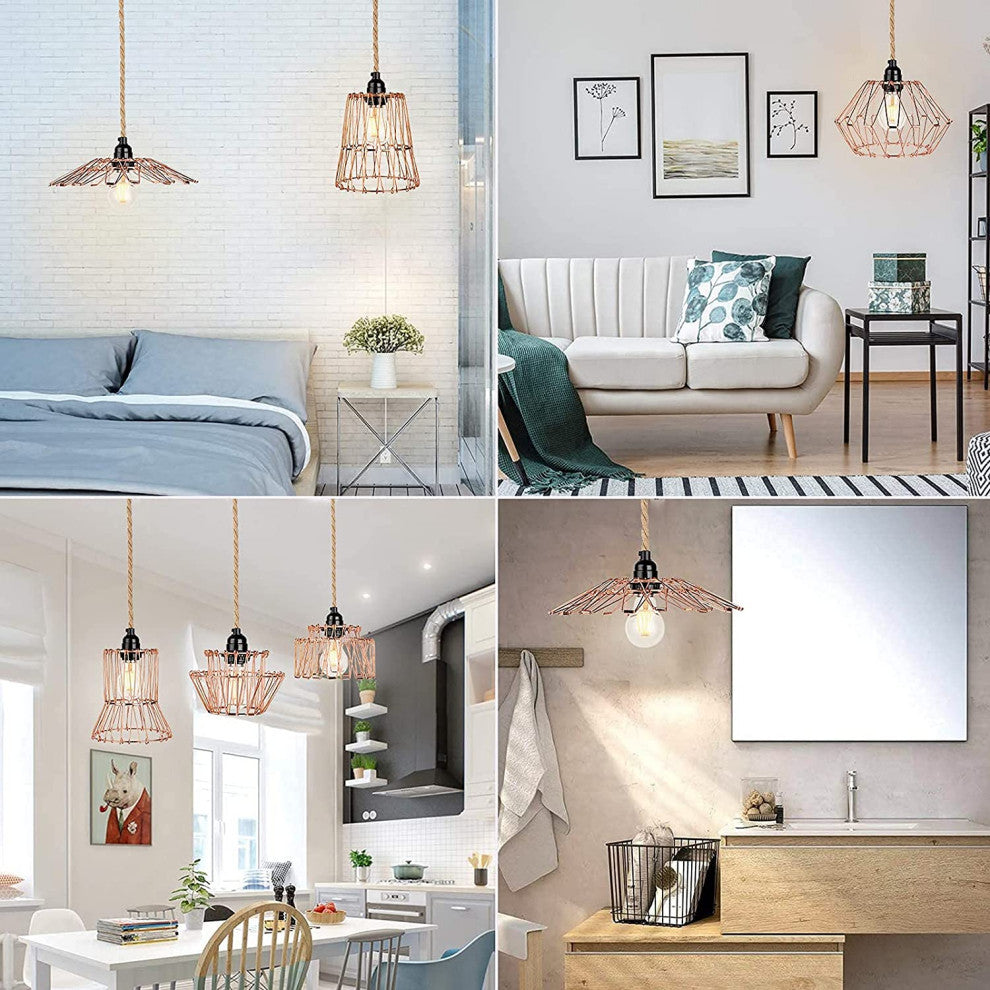 Industrial Rose Lamp Plug In  Light Hanging Kit