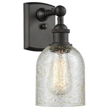 1-Light Caledonia 5" Sconce, Oil Rubbed Bronze, Shade: Mica