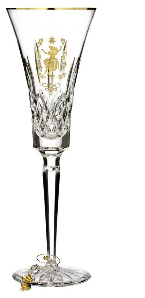 Waterford Lismore 2018 Nine Ladies Single Flute Glass, Gold
