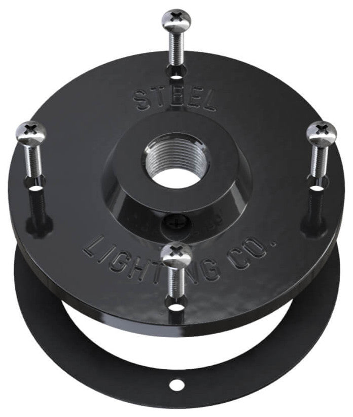Redondo 20" Large Steel Barn Light with 20" Straight Arm Mount, Black