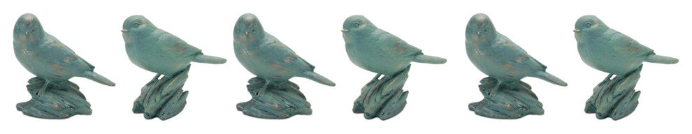 Perched Bird Figurine, 6-Piece Set