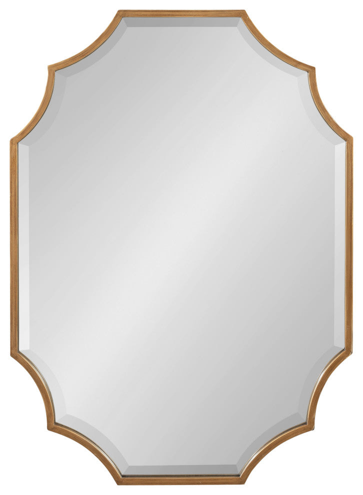 Deavere Scalloped Wall Mirror, Gold, 22"x32"