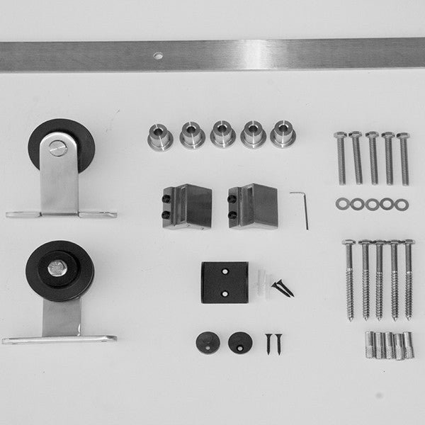 Stainless Steel Gage Barn Door Hardware, 100" Rail