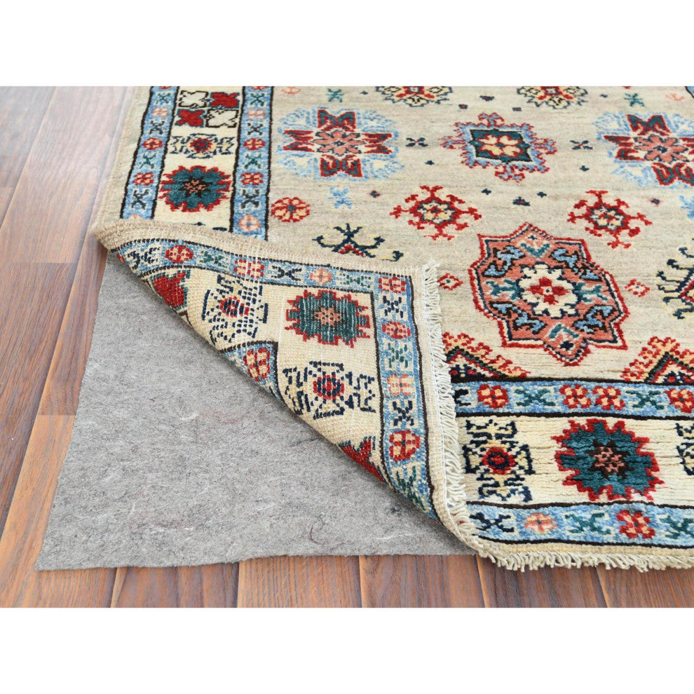 Hand Knotted Taupe Afghan Special Kazak Pure Wool XL Runner Rug 2'10" x 19'4"