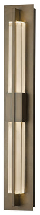 Double Axis LED Outdoor Sconce, Coastal Bronze Finish, Clear Glass