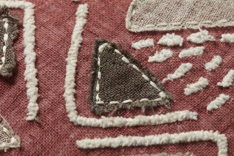 Loloi PLL0022 Rust / Multi 18" x 18" Cover w/Poly Pillow