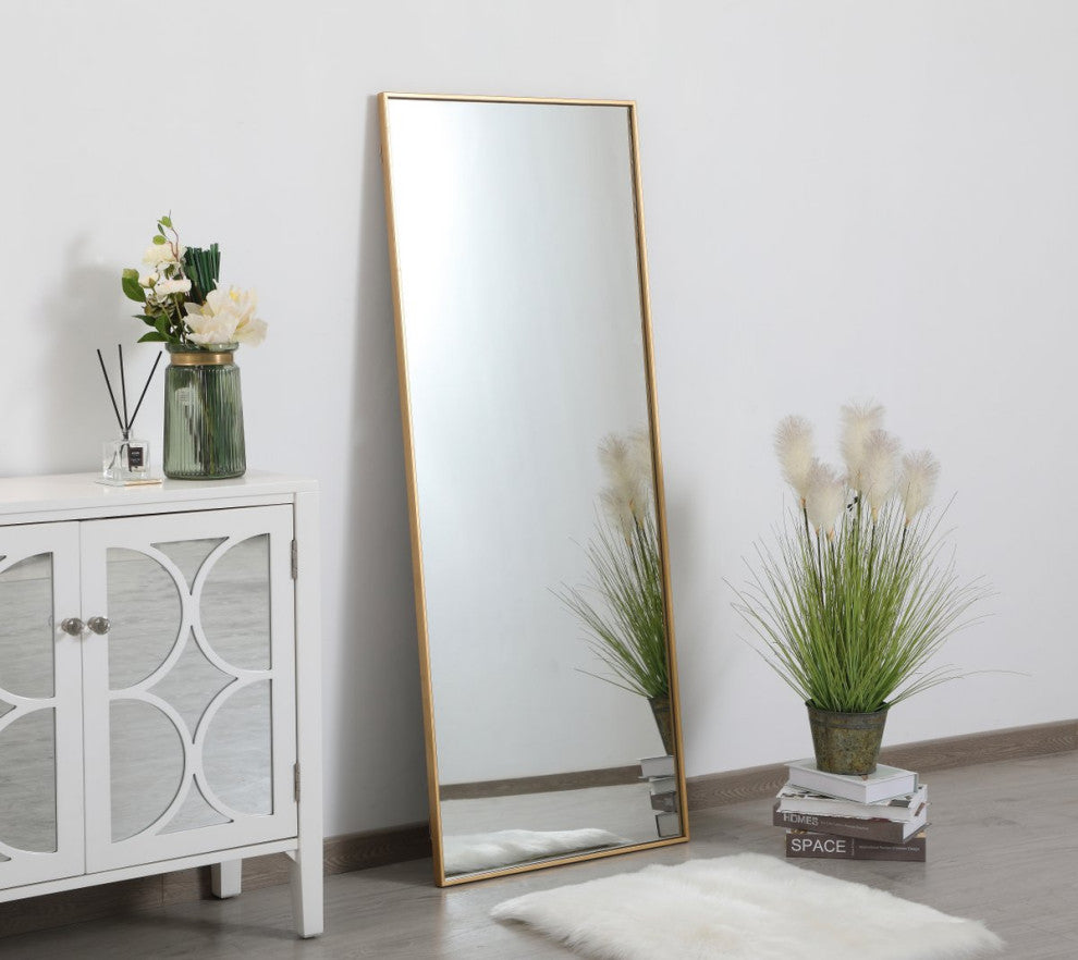 Elegant MR42460BR Metal Frame Rectangle Mirror 24", Brass