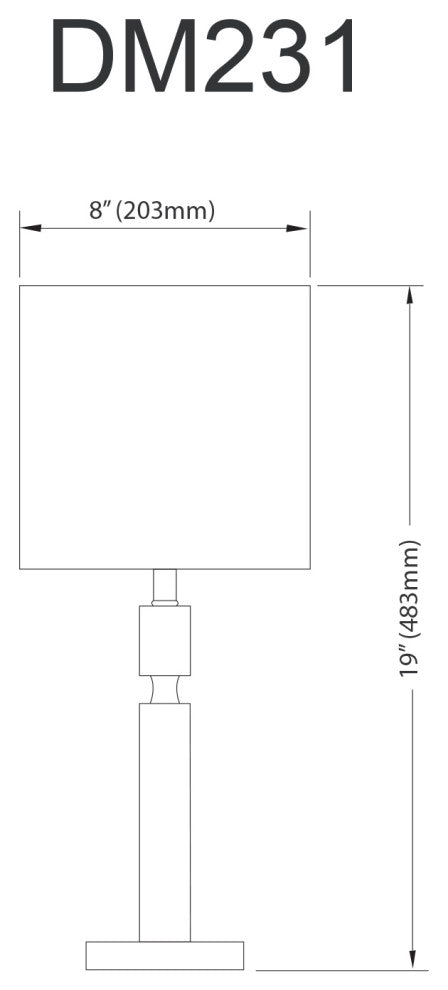 Fernanda Modern 1 Light Matte Black White Metal Table Lamp