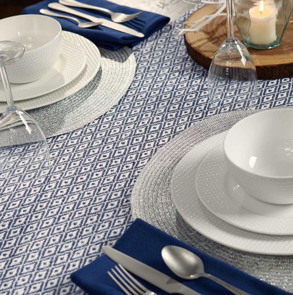 French Blue Mini Diamond Table Runner 15x108