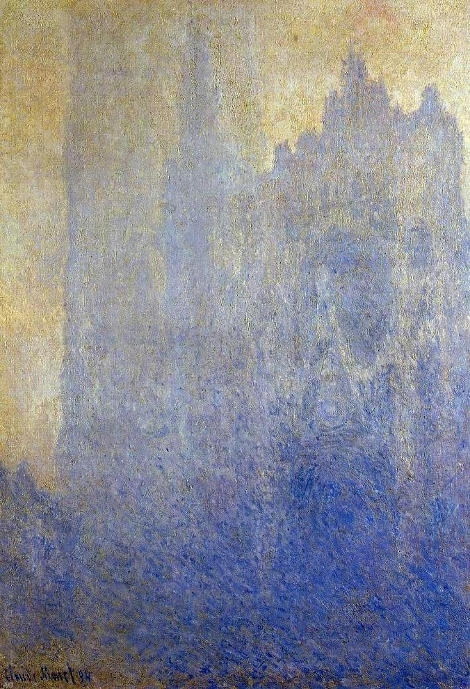 Claude Oscar Monet Rouen Cathedral in the Fog, Gallery Wrapped Canvas, 18"x27"