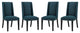Baron Dining Chair Fabric Set of 4, Azure