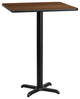 24'' Square Walnut Laminate Table Top with 22'' x 22'' Bar Height Table Base