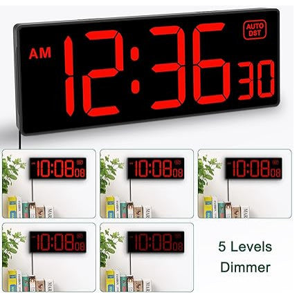 LED Digital Wall Clock with Seconds, Electric Clock