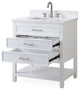 Tennant Brand Single Sink Vanity, Felton, White, 30'', White Quartz