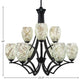 Zilo 9 Light Chandelier, 5" Natural Fusion Glass