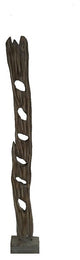 HomeRoots 10" x 7" x 70" Weathered Brown, Organic Wood Sculpture