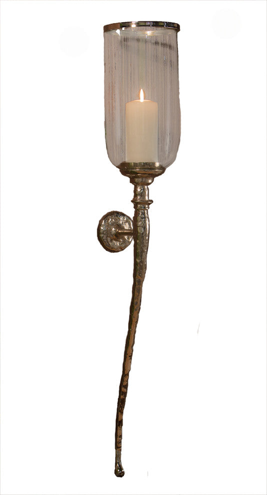 Nickel Hammered Wall Sconce