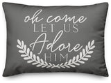 Oh Come Let Us Adore Him 14"x20" Throw Pillow Cover