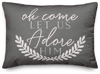 Oh Come Let Us Adore Him 14"x20" Throw Pillow Cover