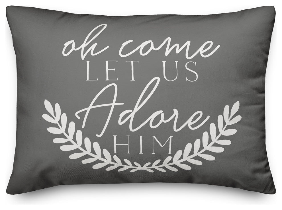 Oh Come Let Us Adore Him 14"x20" Throw Pillow Cover