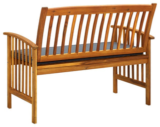 Vidaxl Garden Bench With Cushion 46.9" Solid Acacia Wood
