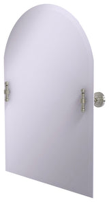 Frameless Arched Top Beveled Edge Tilt Mirror, Satin Nickel