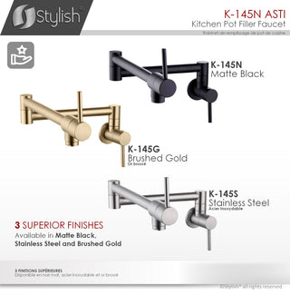 STYLISH Stainless Steel Wall Mount Pot Filler Folding Stretchable