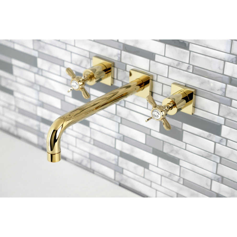 KS6022BEX Wall Mount Tub Faucet, Polished Brass