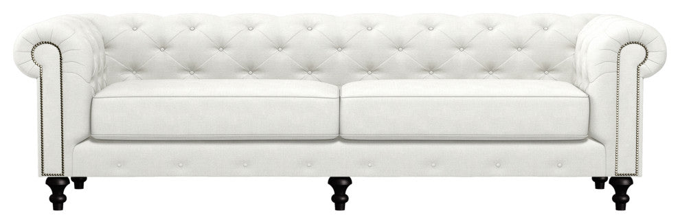 Nativa Interiors London 103" Sofa, Off White, Classic Depth