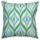 "Green Summer Ikat" Outdoor Throw Pillow, 18"x18"