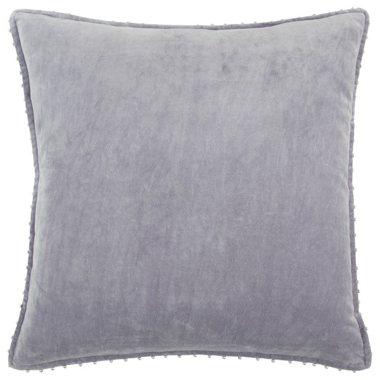 Soft Lilac Solid Pearl Beaded Edge Throw Pillow