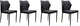 Benzara BM190860 4 Diamond Tufted Leatherette Dining Chair with Metal Leg, Black