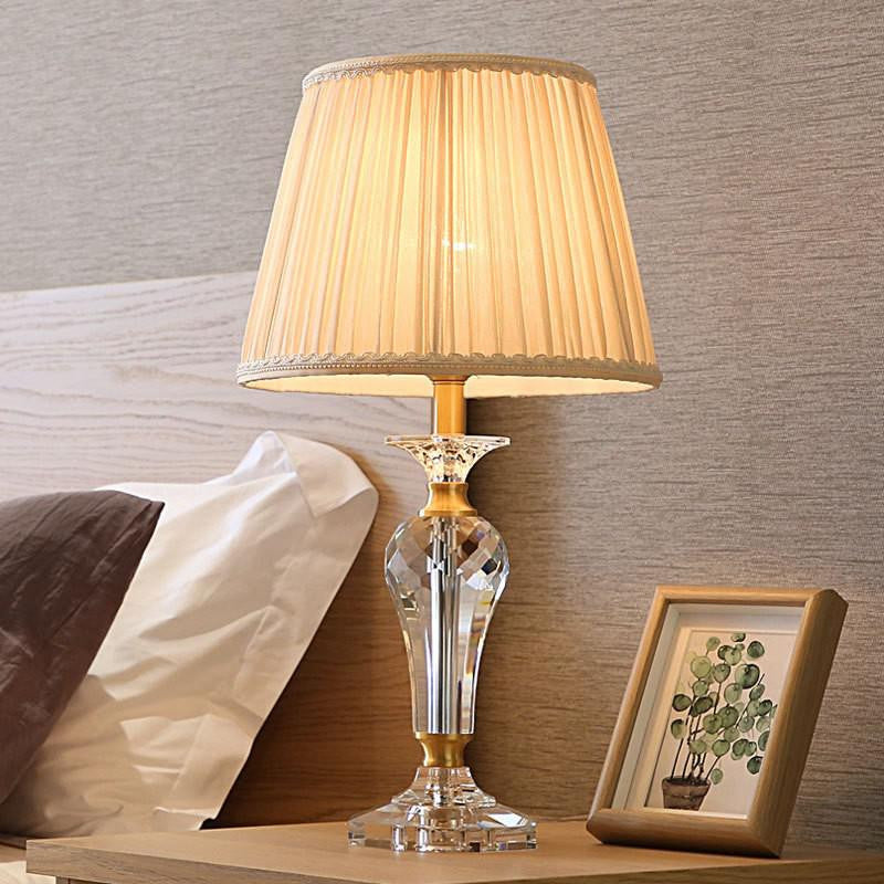 Lausanne | Exquisite Crystal Table Lamp with Fabric Shades, Color B