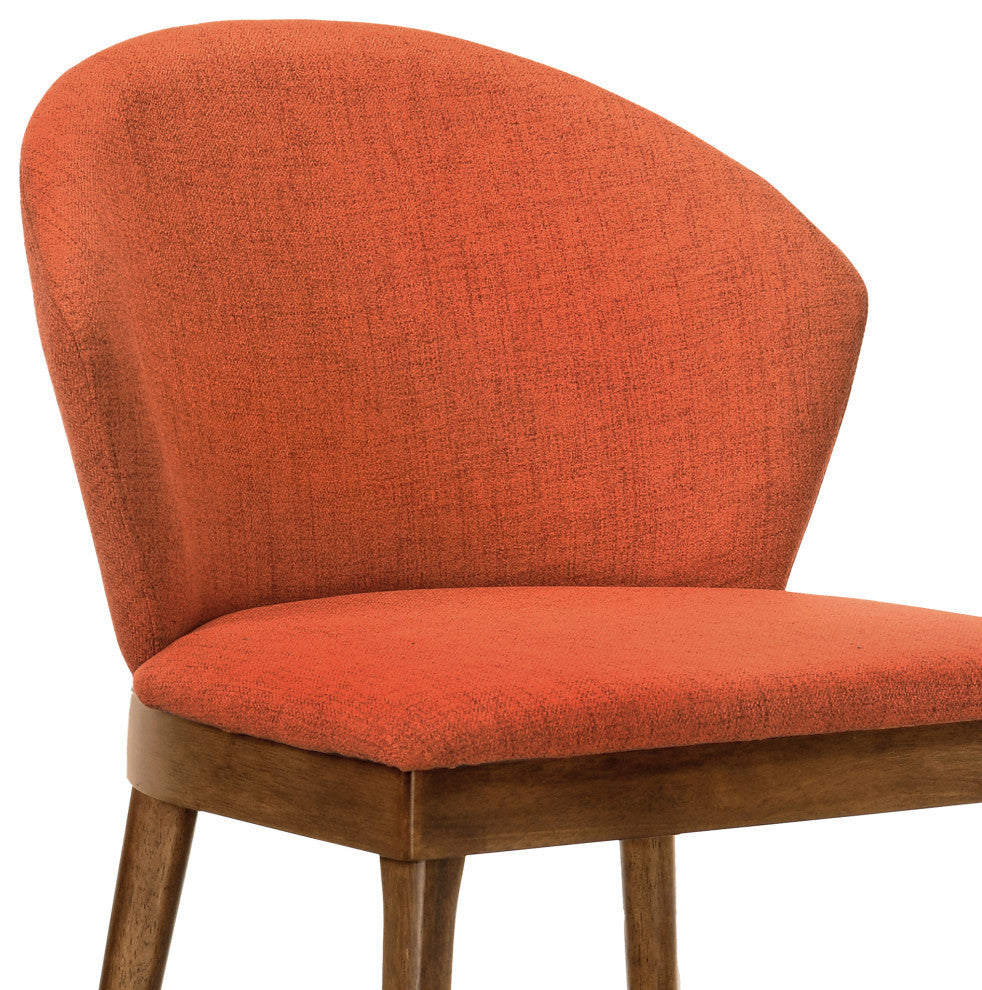 Juno Charcoal and Wood Dining Side Chairs, Set of 2, Orange