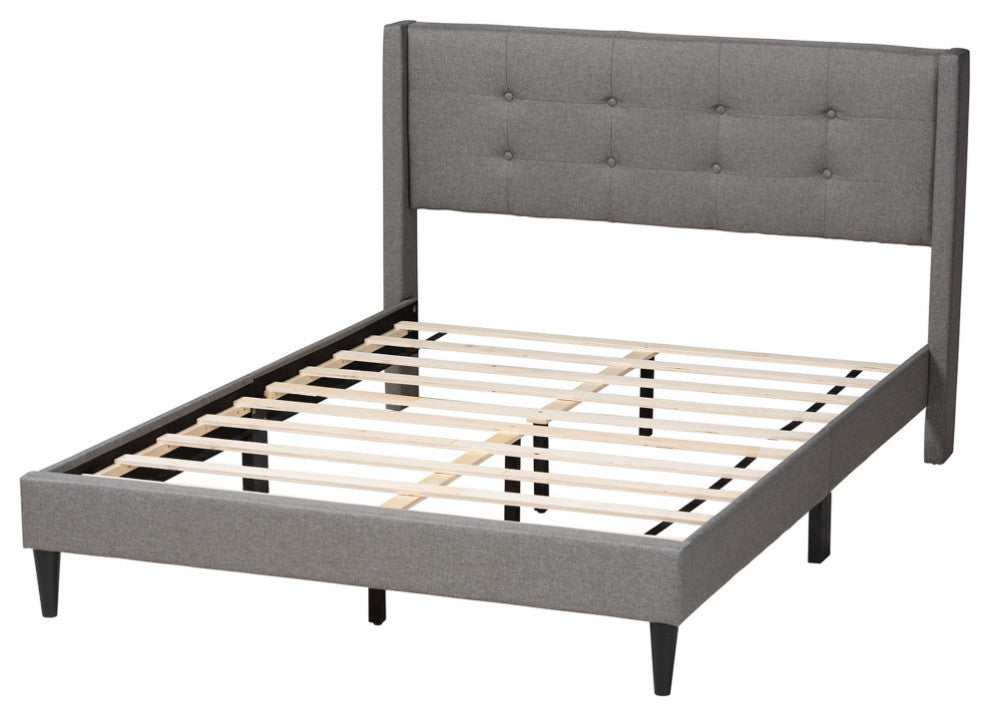 Bailee Fabric Platform Bed, Grey, Full