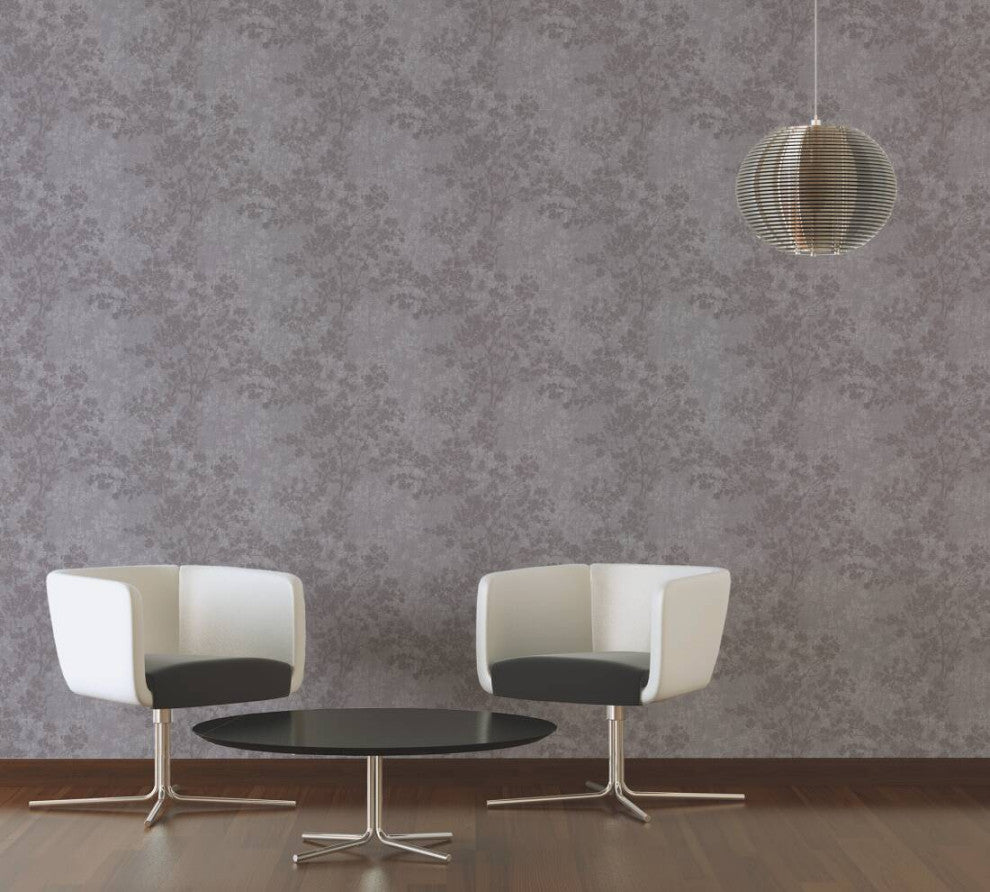 Sample, Floral Textured Wallpaper Featuring Branches And Leaves, 373971