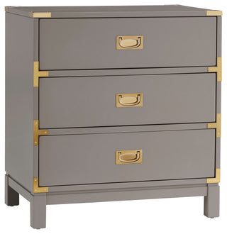 Loretta Gold finish Wood 3-Drawer Nightstand, Gray