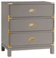 Loretta Gold finish Wood 3-Drawer Nightstand, Gray