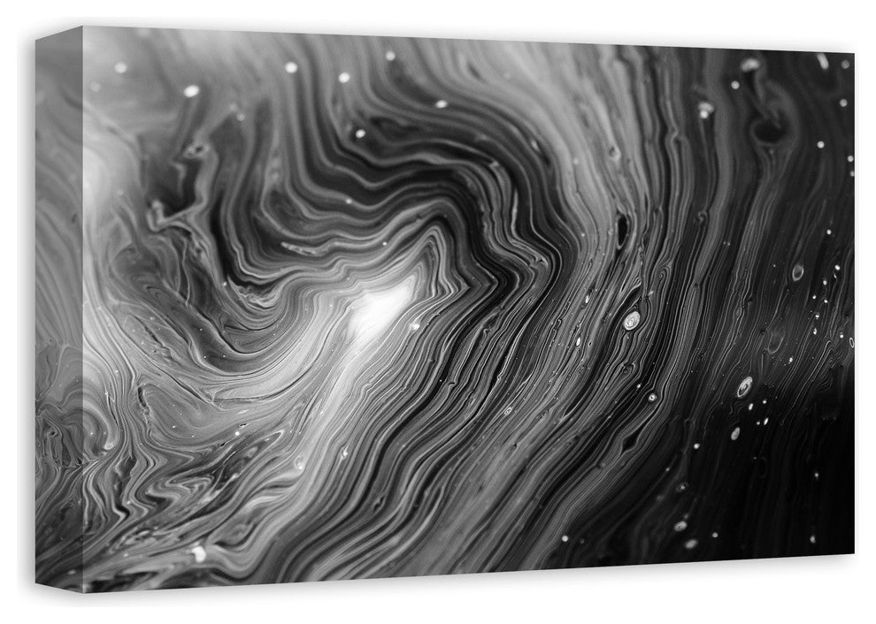 Black and White Galaxy Geode Print on Canvas
