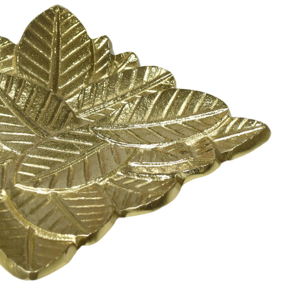 Handmade Decorative Aluminium Tray, Gold Color Coated