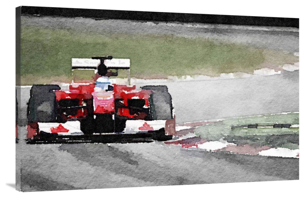 "Ferrari F1 on Track Watercolor" Fine Art Print