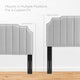 Headboard, King Size, Velvet, Light Gray, Modern Contemporary, Bedroom