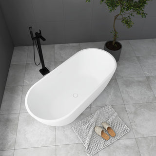 Acrylic Freestanding Soaking Bathtub in White, 67"29"