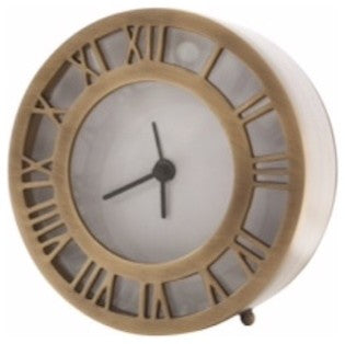 Eggington Roman Numeral Clock, Antique Brass