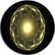 Shiny Bright Yellow Radial Fractal Flower, Floral Disc Artwork, 23"