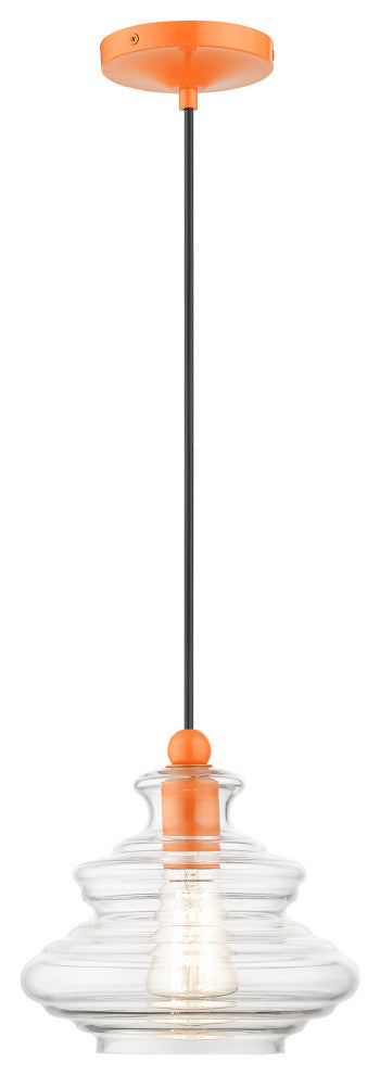 1 Light Shiny Orange Pendant